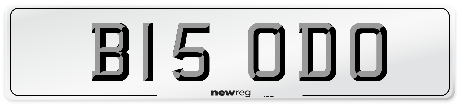 B15 ODO Number Plate from New Reg